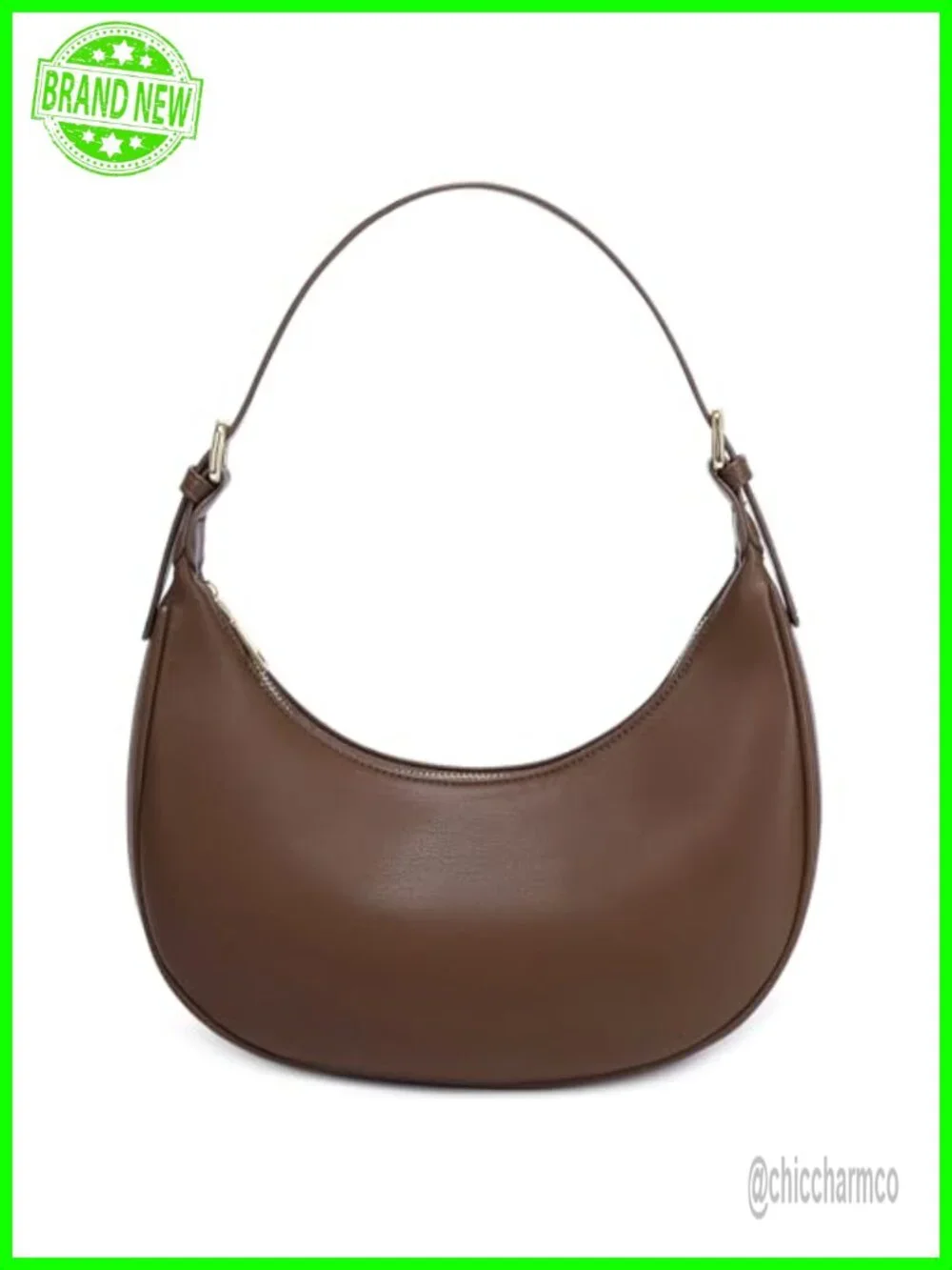 Small Crescent Faux Leather Hobo Shoulder Bag Crossbody Clutch
